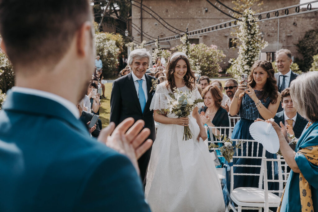 L'arrivo della sposa. l'entrara al rito simbolico.